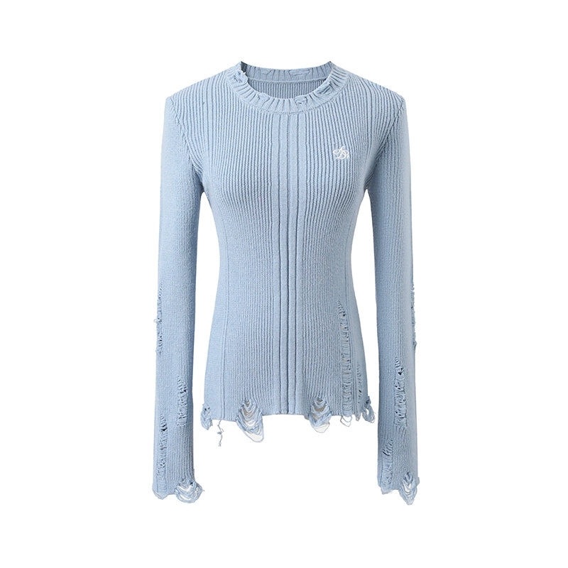 Pull à col rond ajusté