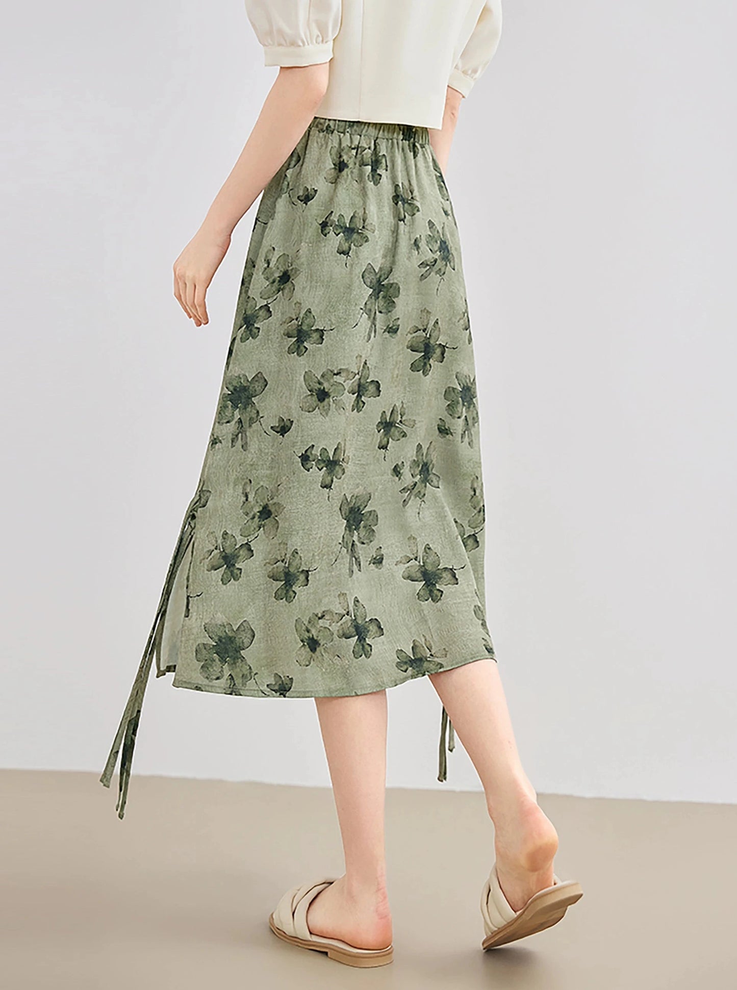 Elegant Chinese Style Smudge Skirt