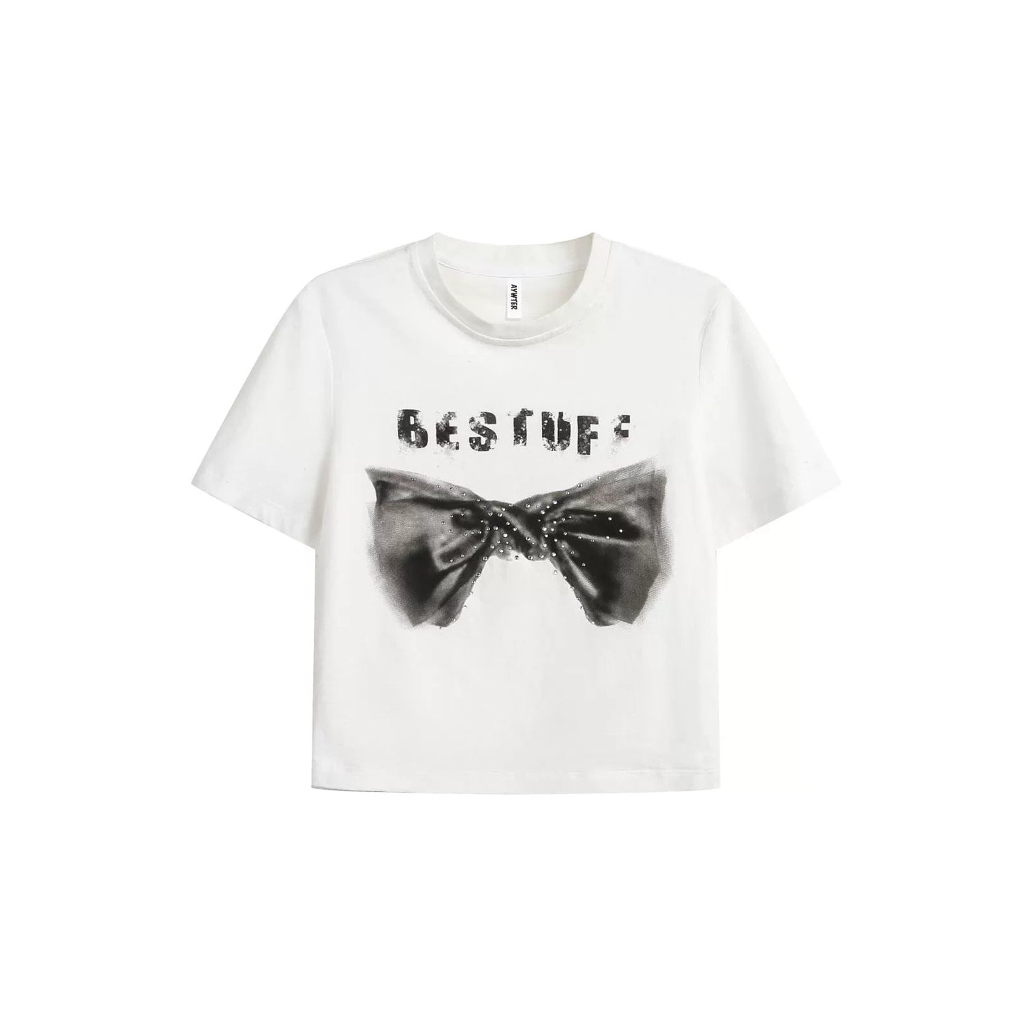 Bow Diamond Cropped T-Shirt