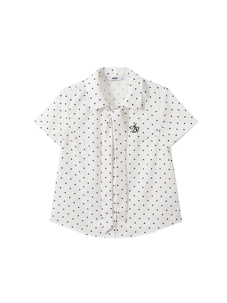 Polka Dot Loose Short Sleeve Top