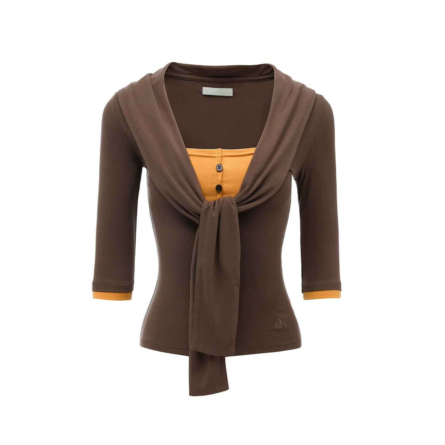 French Knot Color Block Knit Top