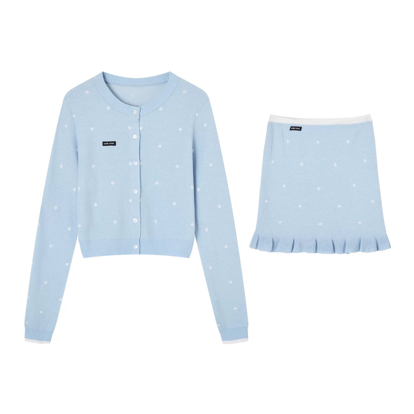 Ruffled Strapless Cardigan Set