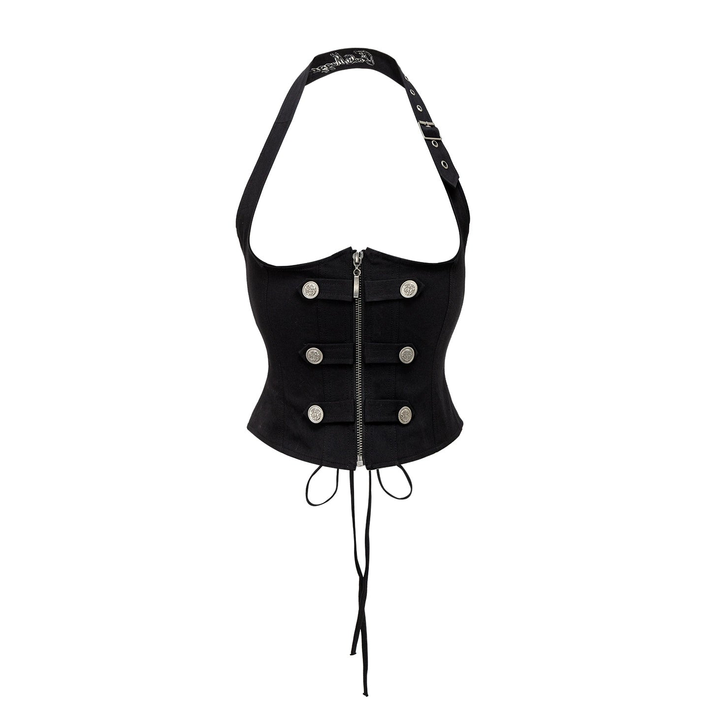 Dark Girl Ruffled Shirt Slim Set-Up