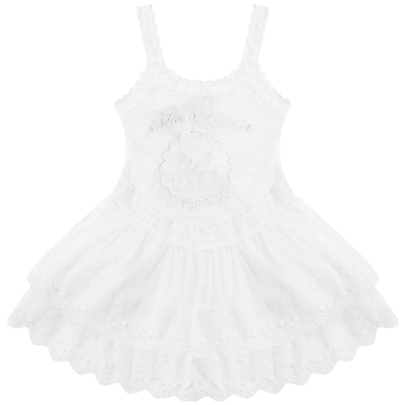 Haut en dentelle en mesh brodé