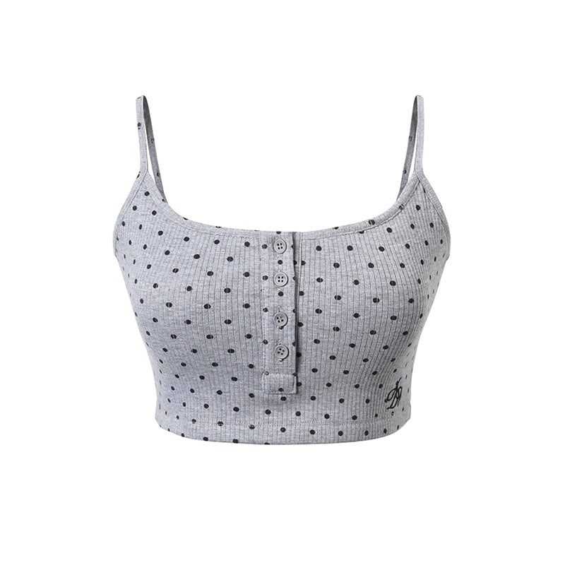 짧은 물방울 무늬 조끼 탑