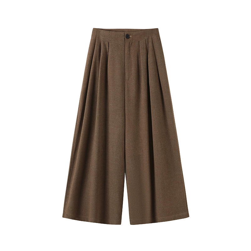 Woolen Wide-Leg Coat Set-Up