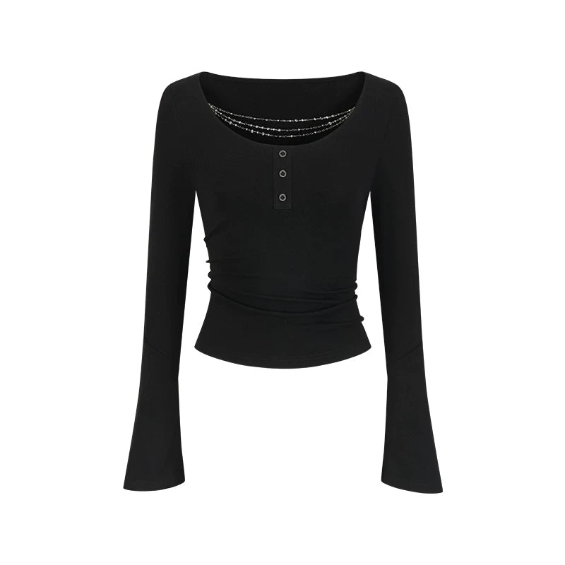 Silberketten-Slim-Fit-T-Shirt