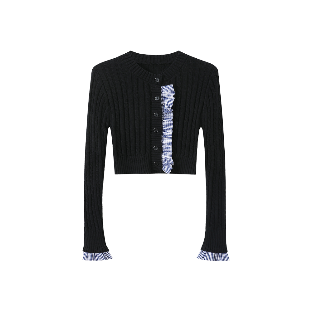 Rhombic Sky Cropped Knitted Top