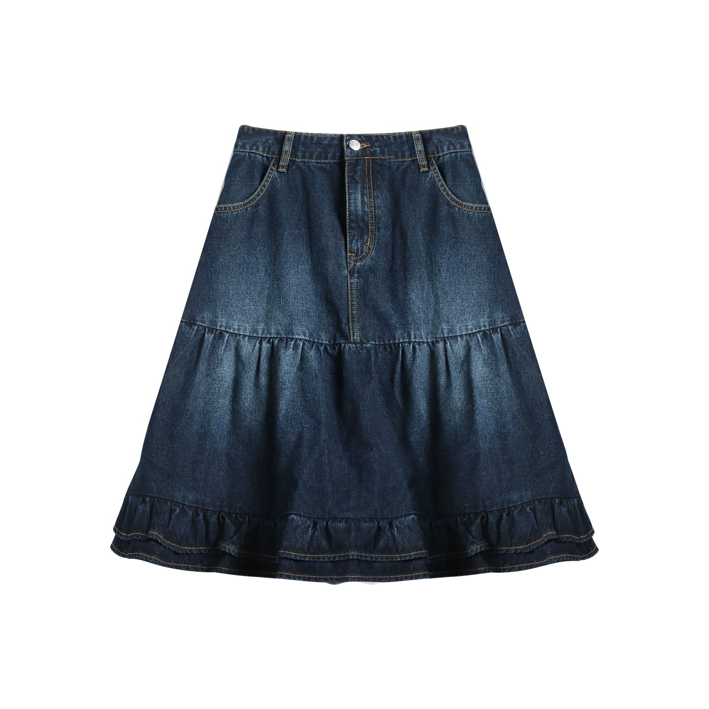 Vintage Lace Denim Skirt