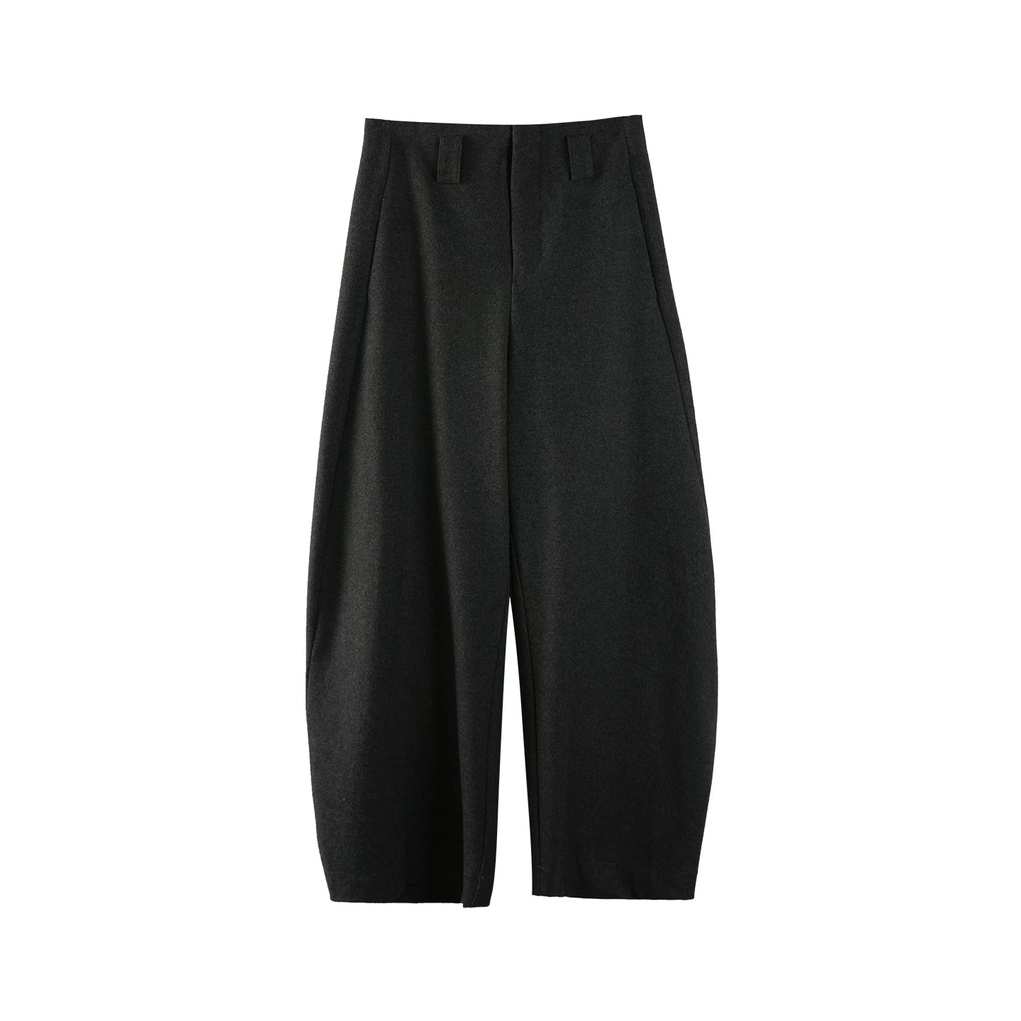 Gray Woolen Drape Trousers
