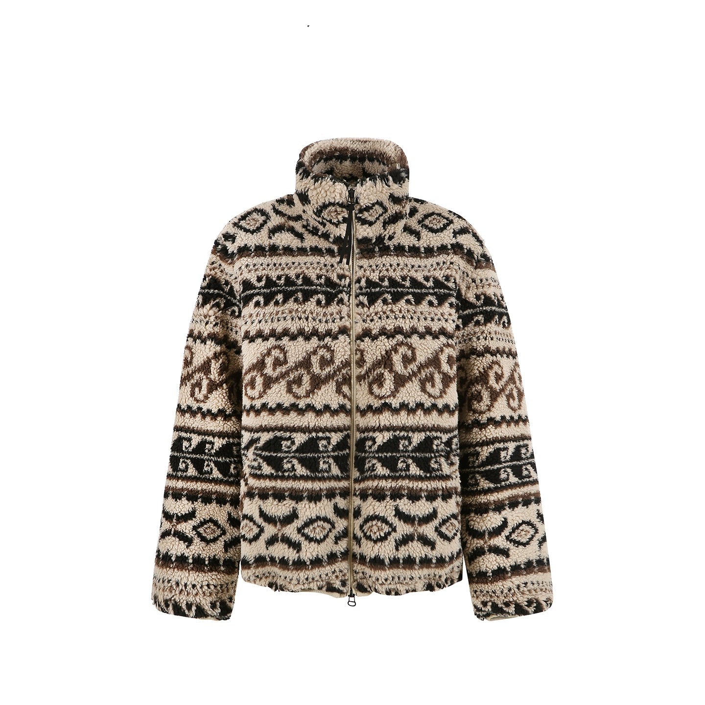 Fair Isle Faux Shearling Jacket