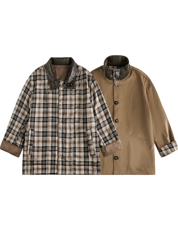 Vintage Suede Plaid Jacket