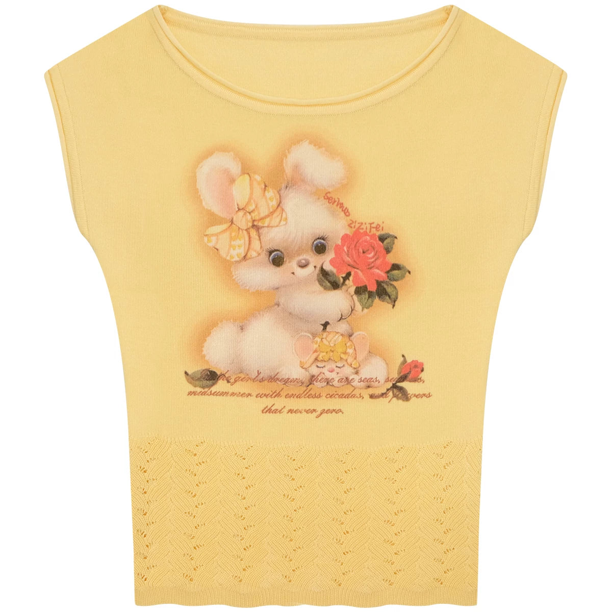 Sweet Rabbit Print T-Shirt
