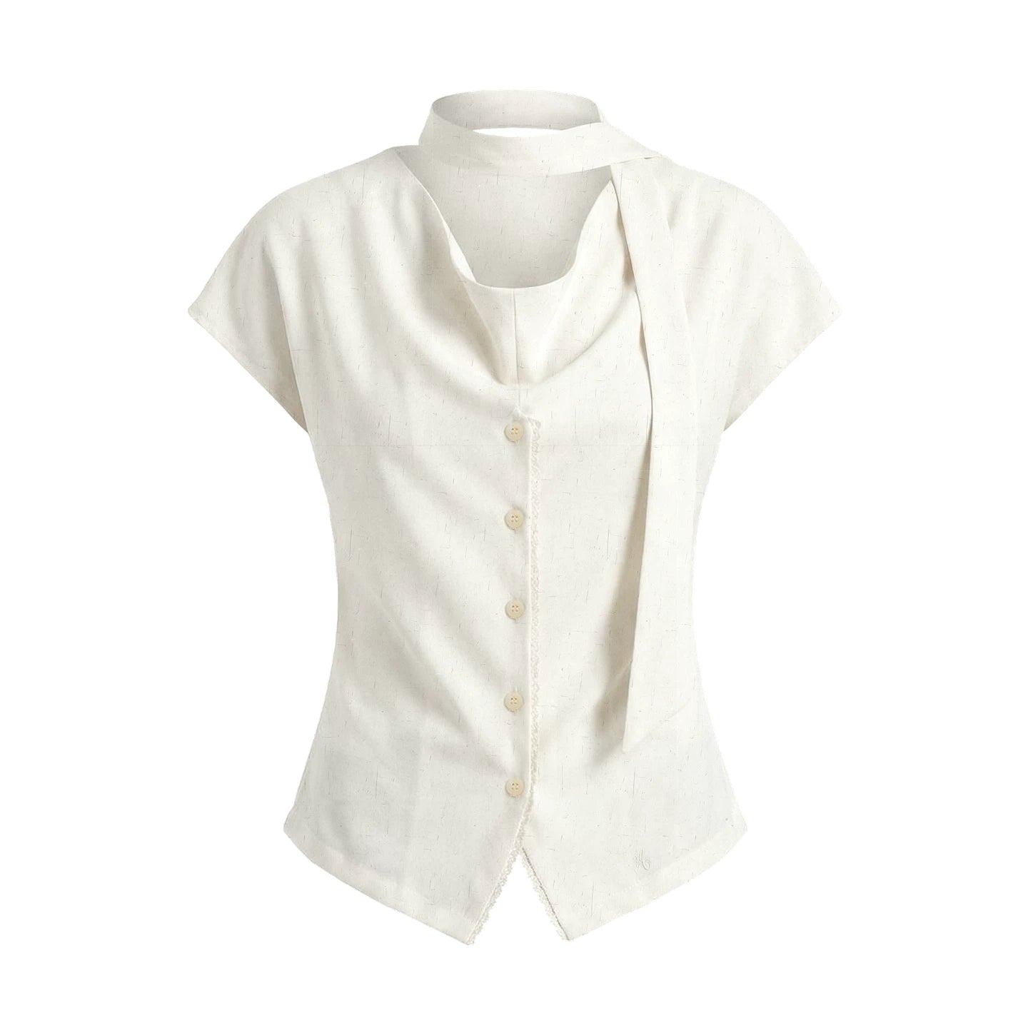 Linen Ribbon Lace Top