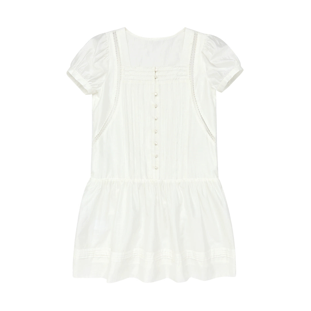 Lace Square Neck French Dress