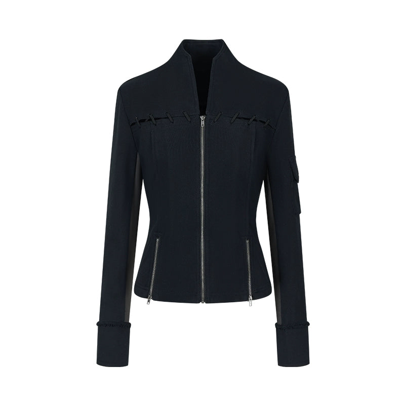 Two-Tone Velvet Suede Sweatshirt