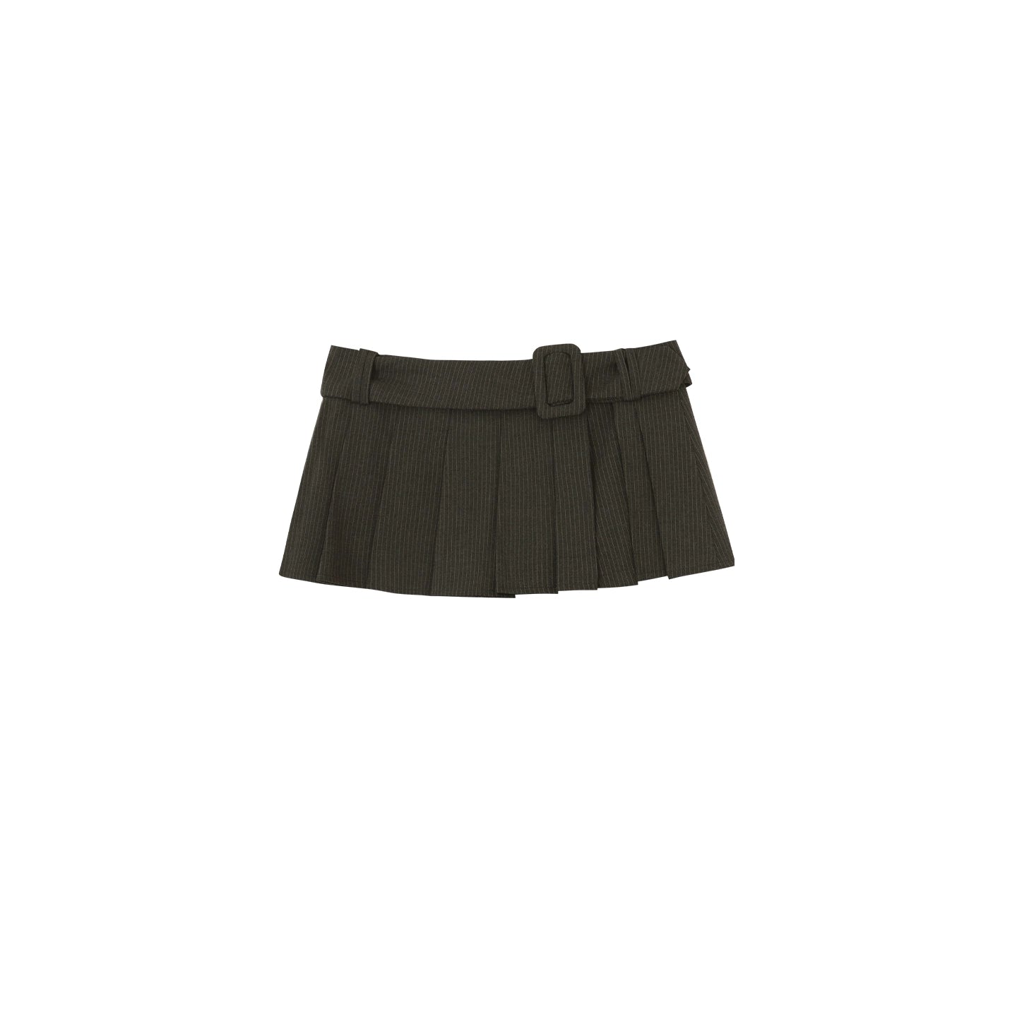 Slimming Striped Pleated Skirt