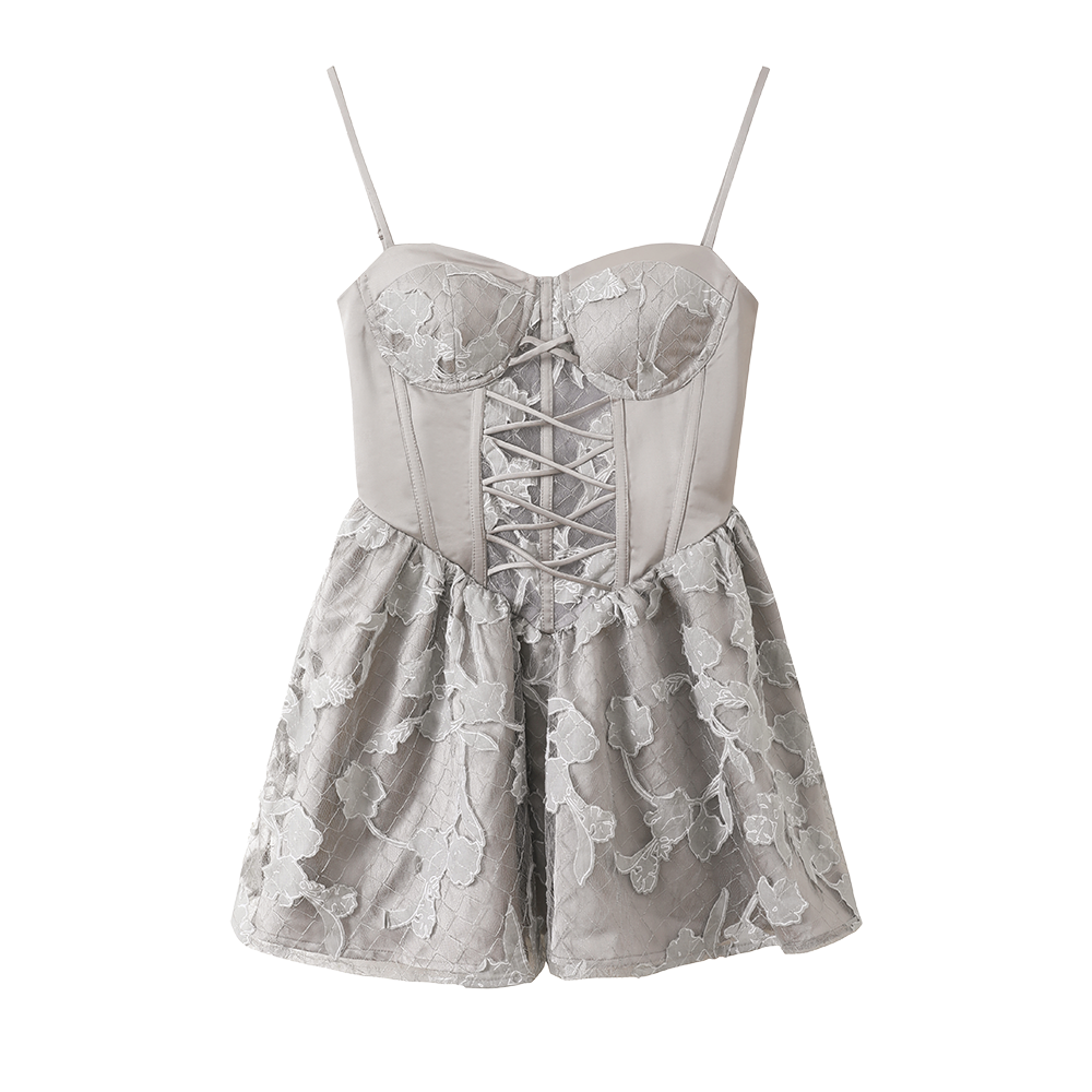 실버 윙 패딩 숄더 수트 세트