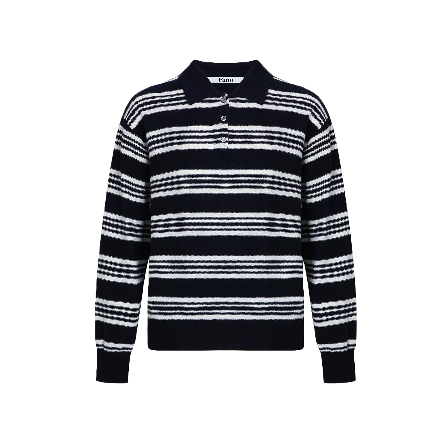 Soft Glutinous Texture Striped Polo Top