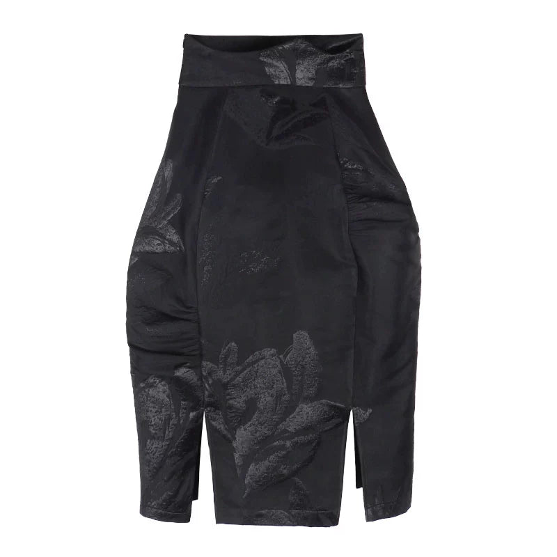 Chinese Style Package Hip Mid-Length Skirt