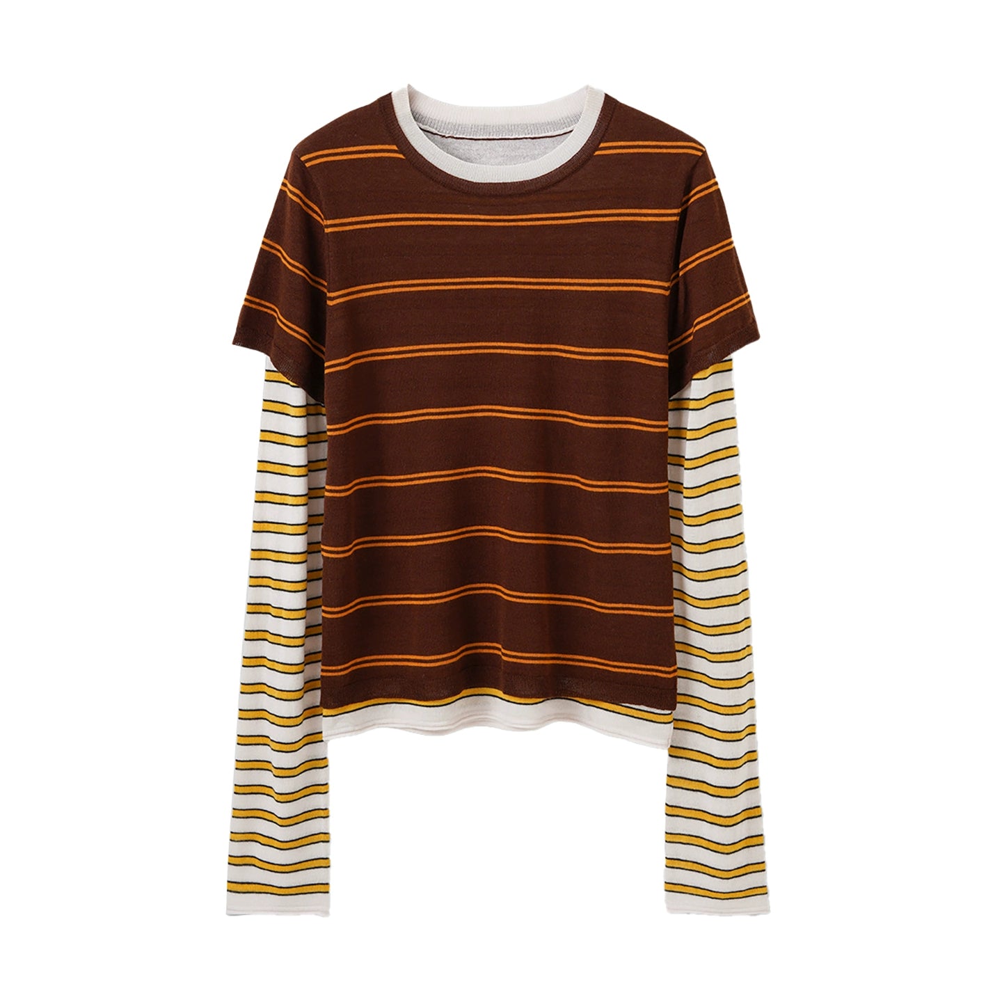 Sheep Wool Patchwork Knitted T-Shirt