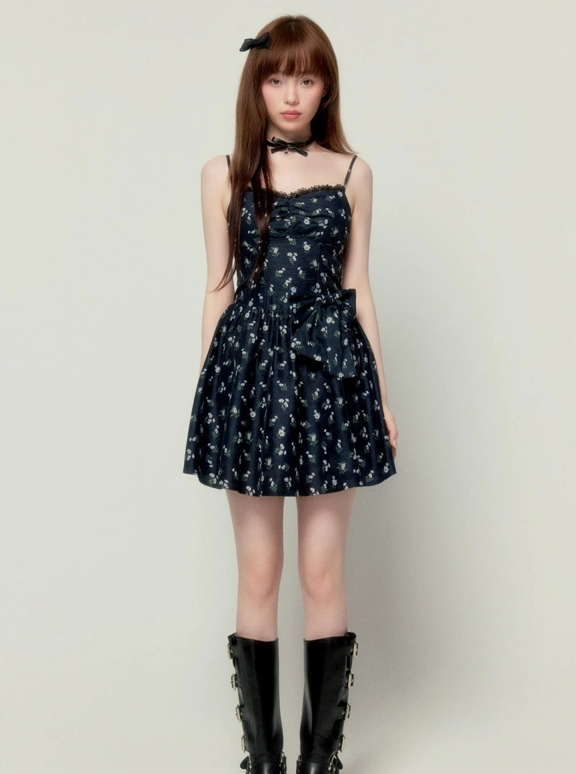 Schwarze Johannisbeere Eis Florale Fischgräten Prinzessinnenkleid