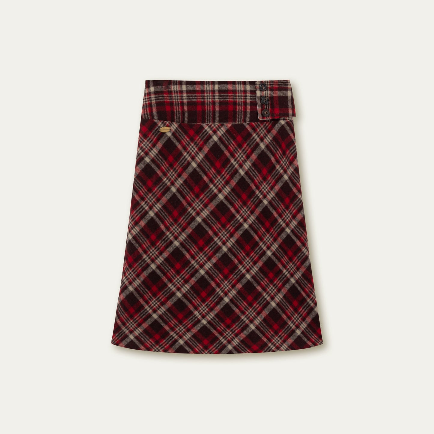 Vintage Plaid Midi Skirt