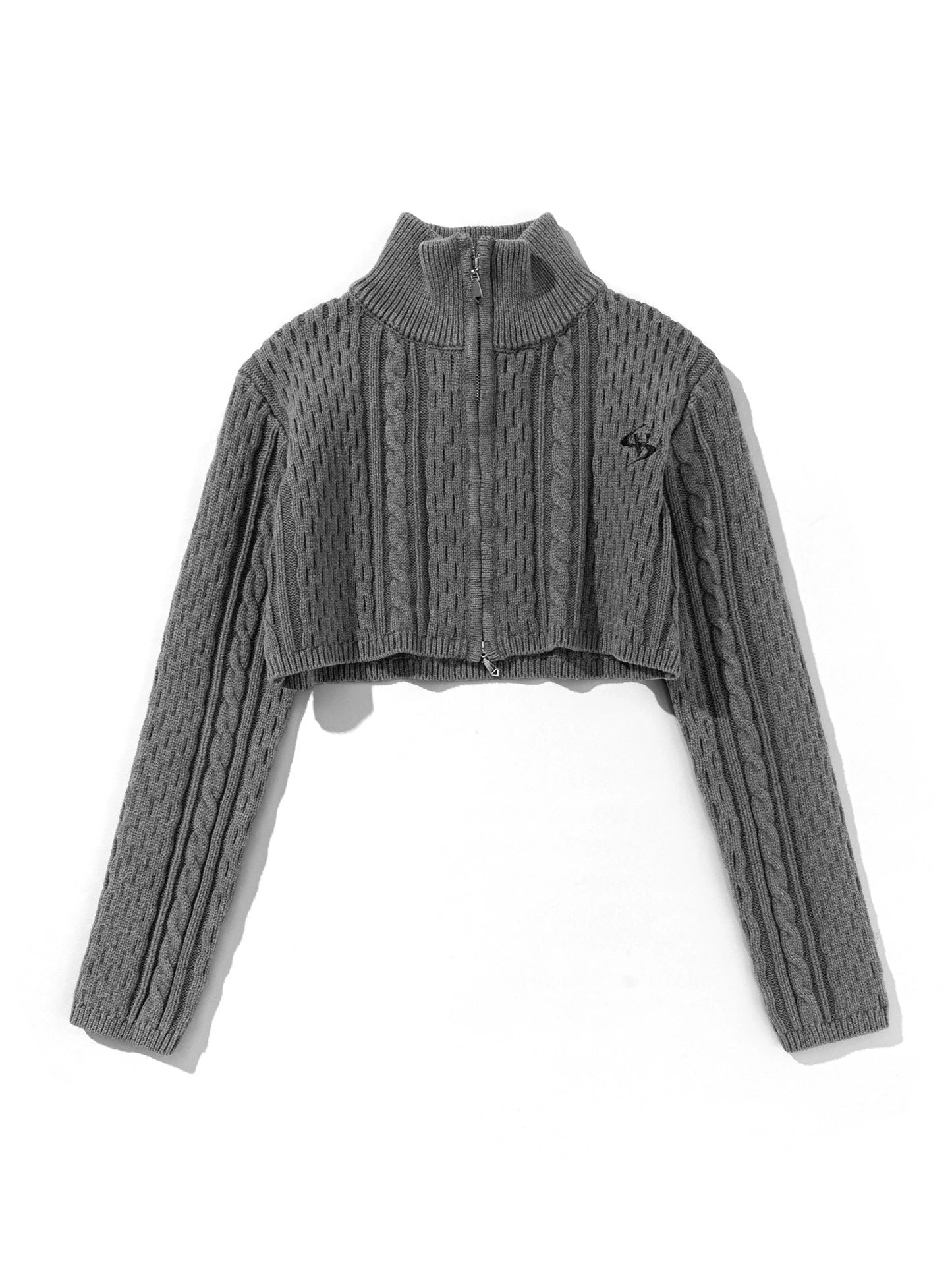 Waschen Sie geschnittenes Hals -Twist -Strick -Top -Anzug Rock Set