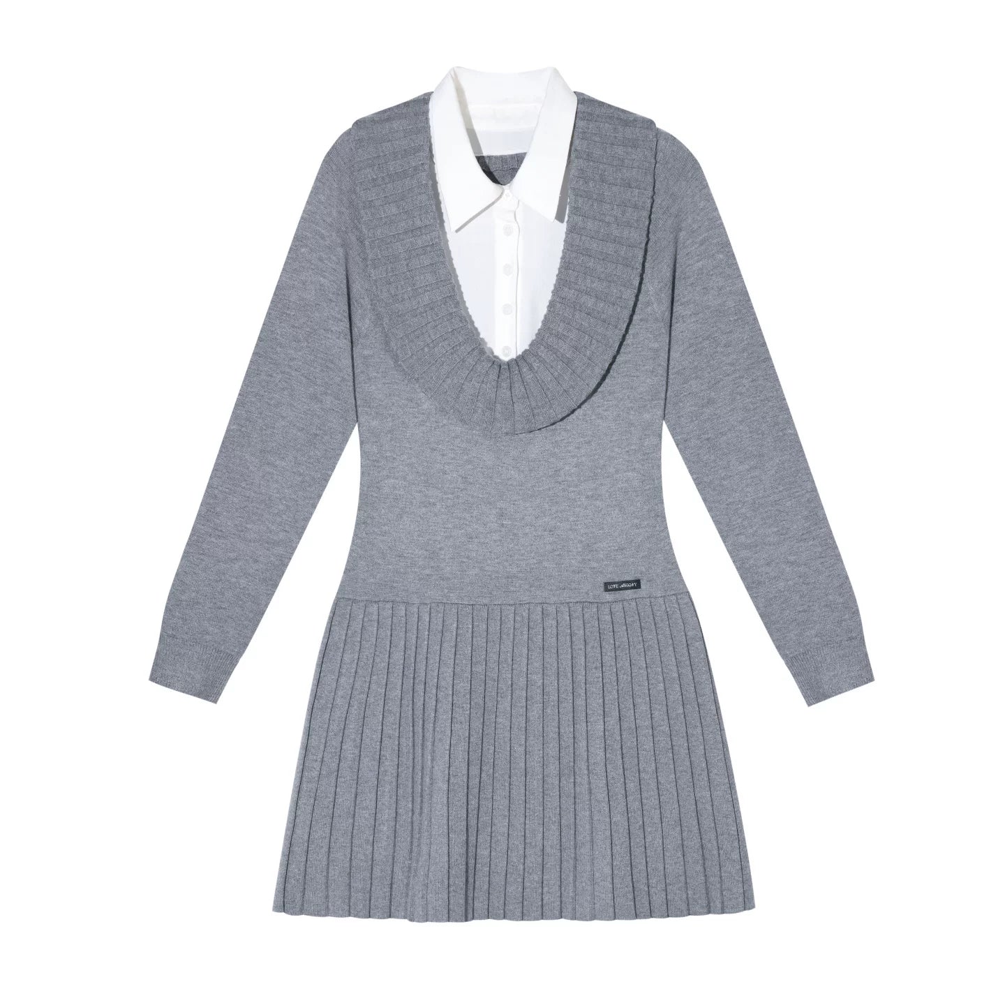 Patchwork Knitted Pleated Dress