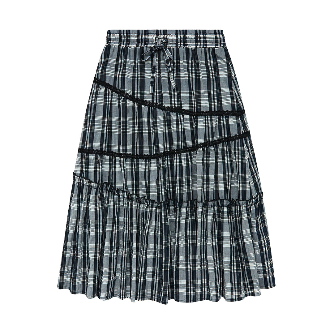 White Plaid Cake Skirt