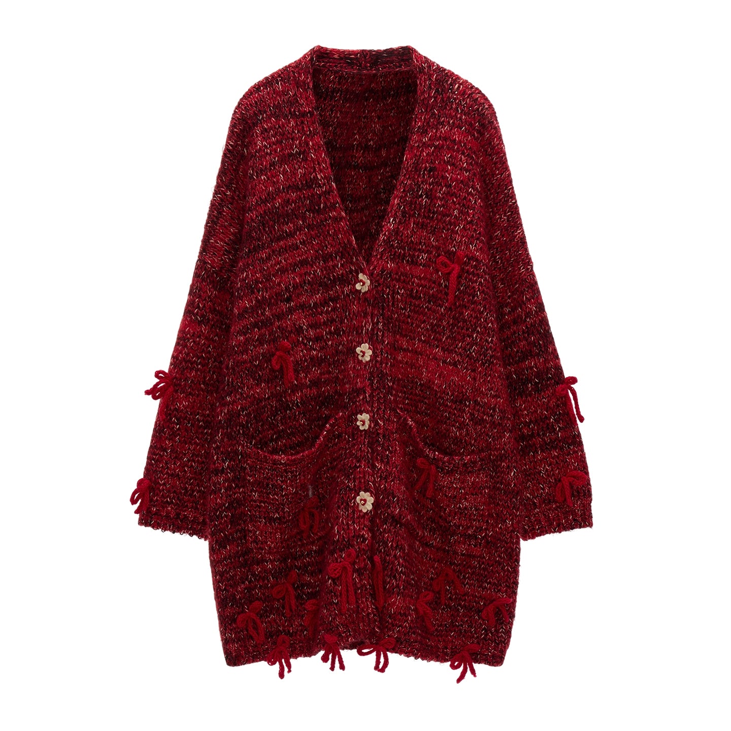 Bow Flower Knit Cardigan