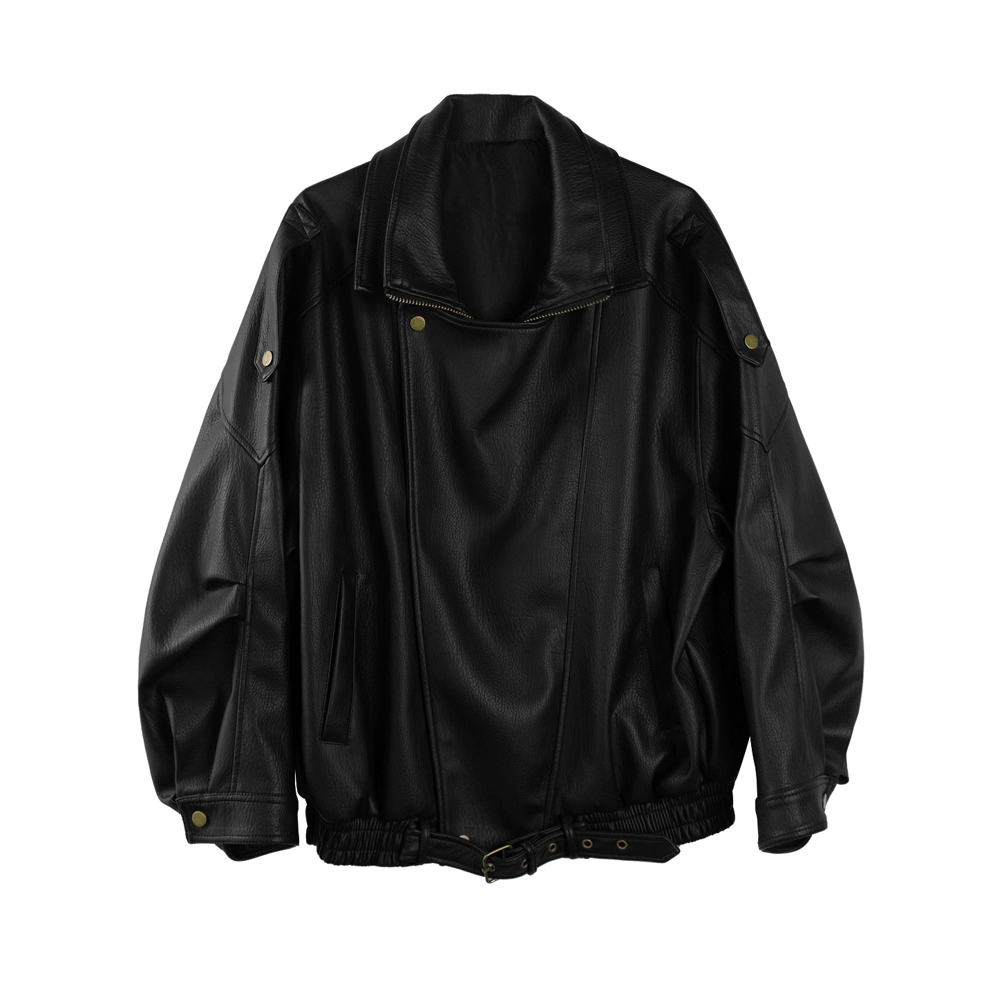 Lychee Pattern PU Leather Jacket