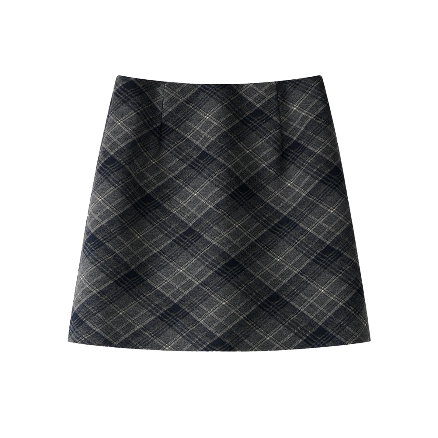 Vintage Red Plaid Woolen A-Line Skirt