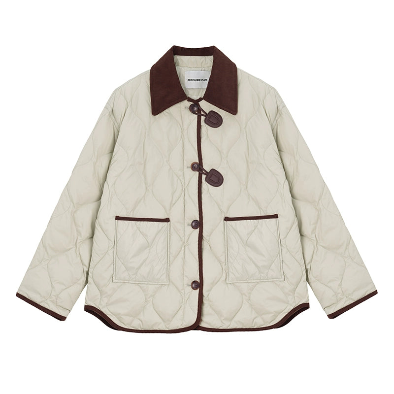 Lapel short down jacket