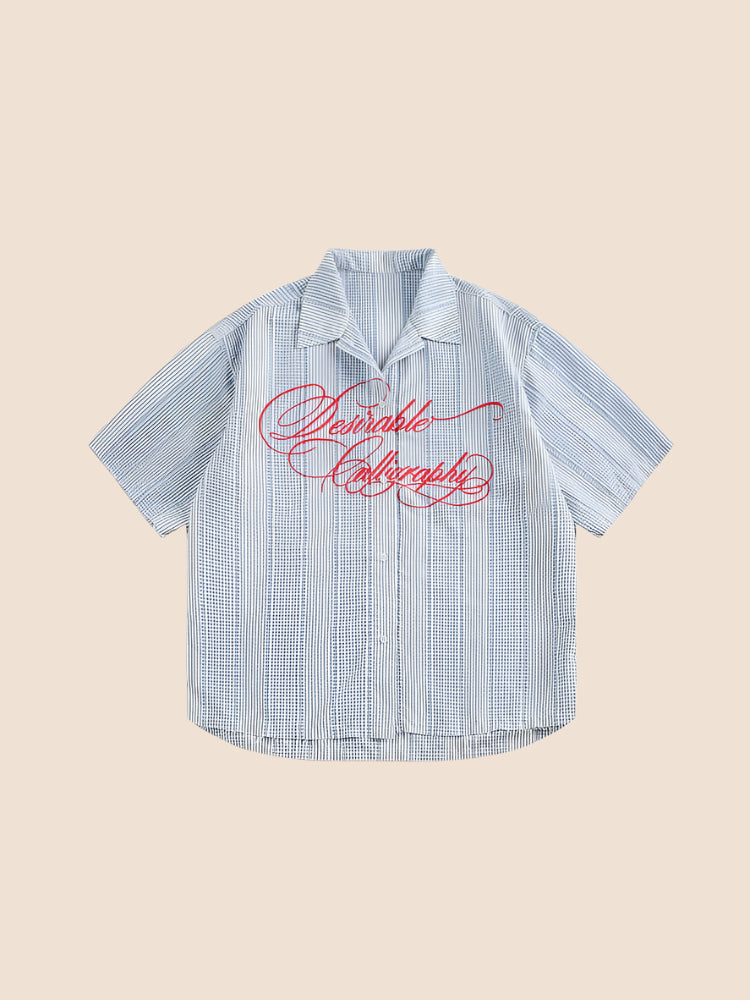 Striped Blue Casual Blouse