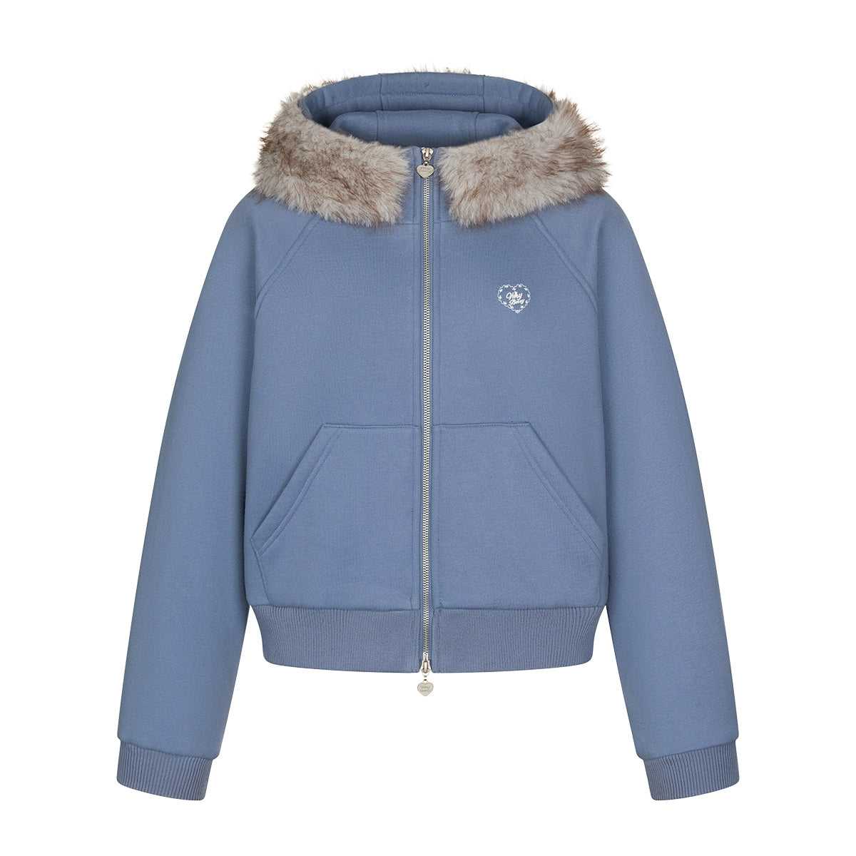 Navy Blue Fur Hooded Jacket