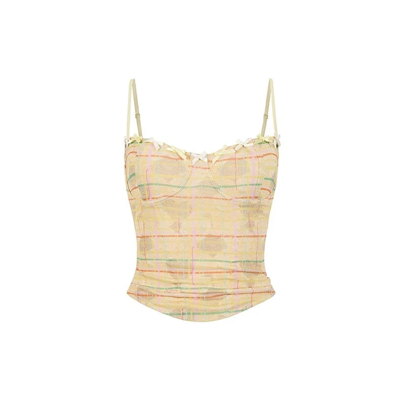Plaid Bow Design Camisole Top