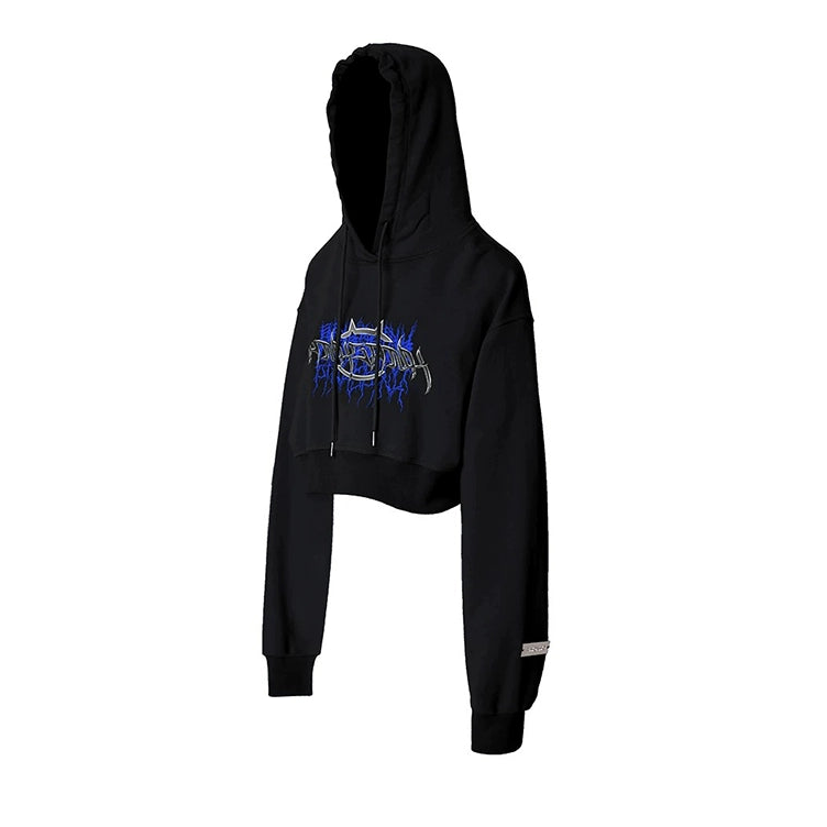Thorn Print Hooded Fleece Sweatshirt