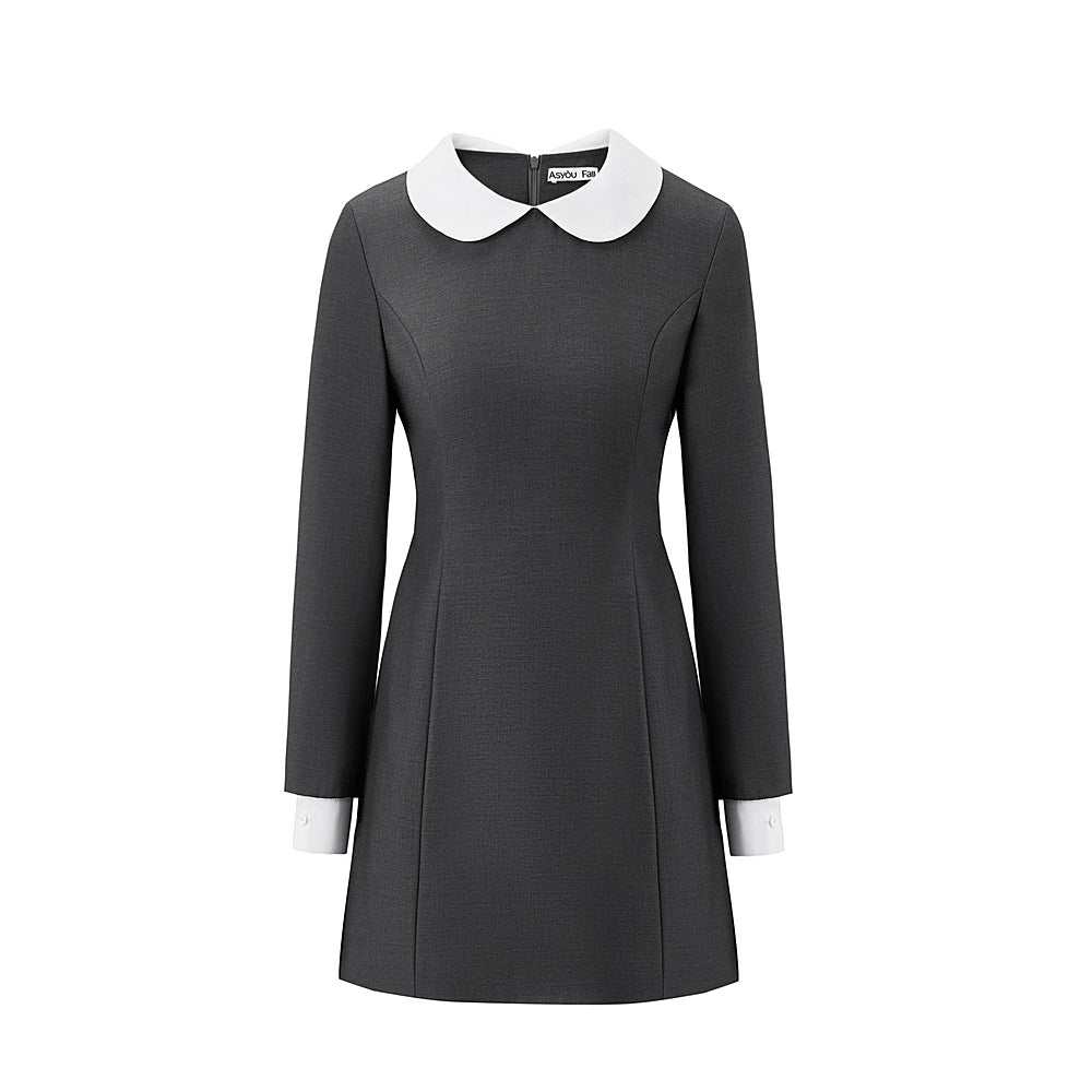 Wool Blend Double-Neck Dress
