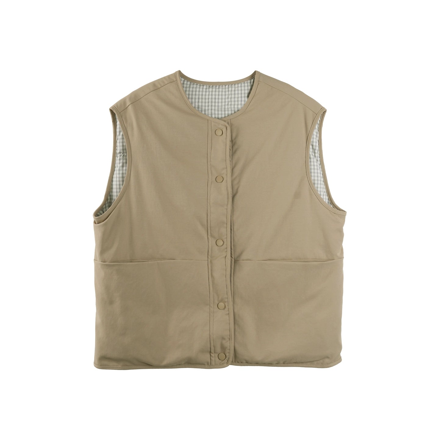 Reversible Plaid Down Vest