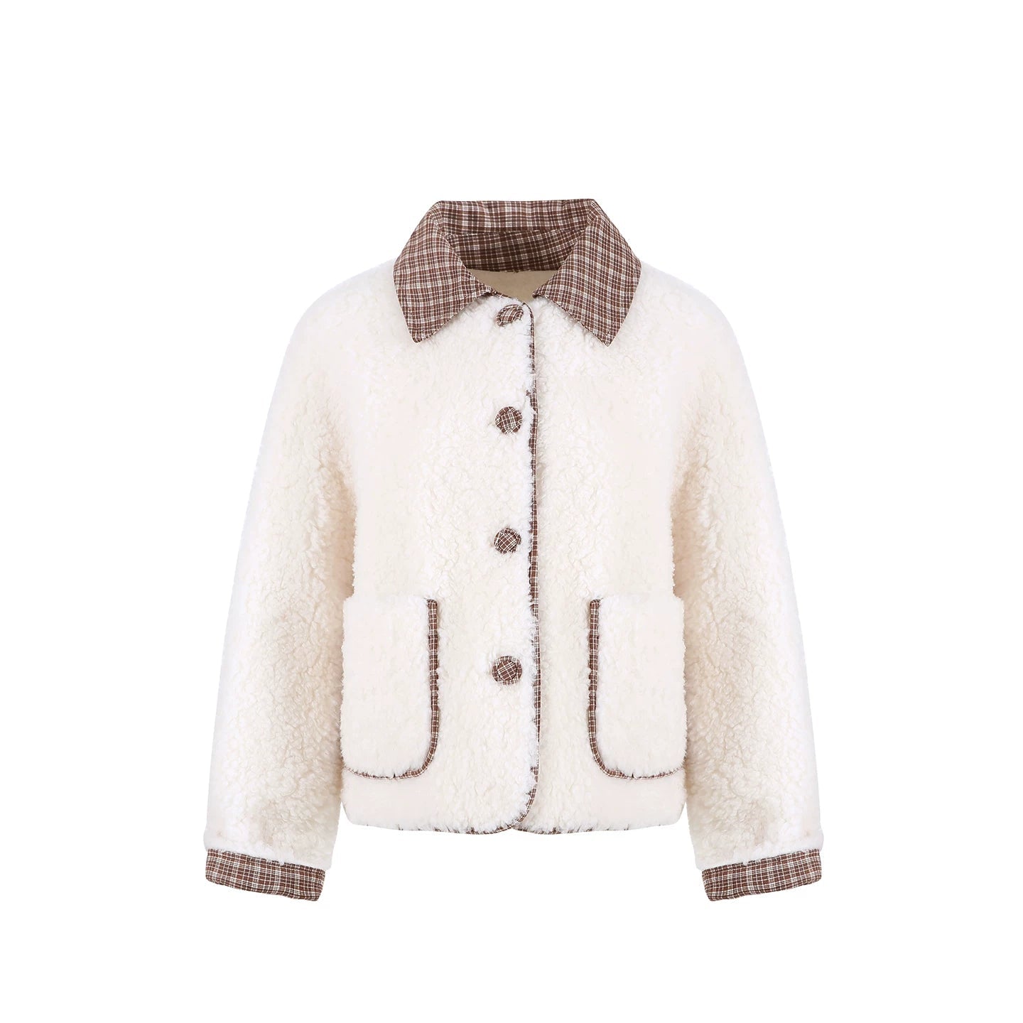 Plaid Wool Patchwork Coat