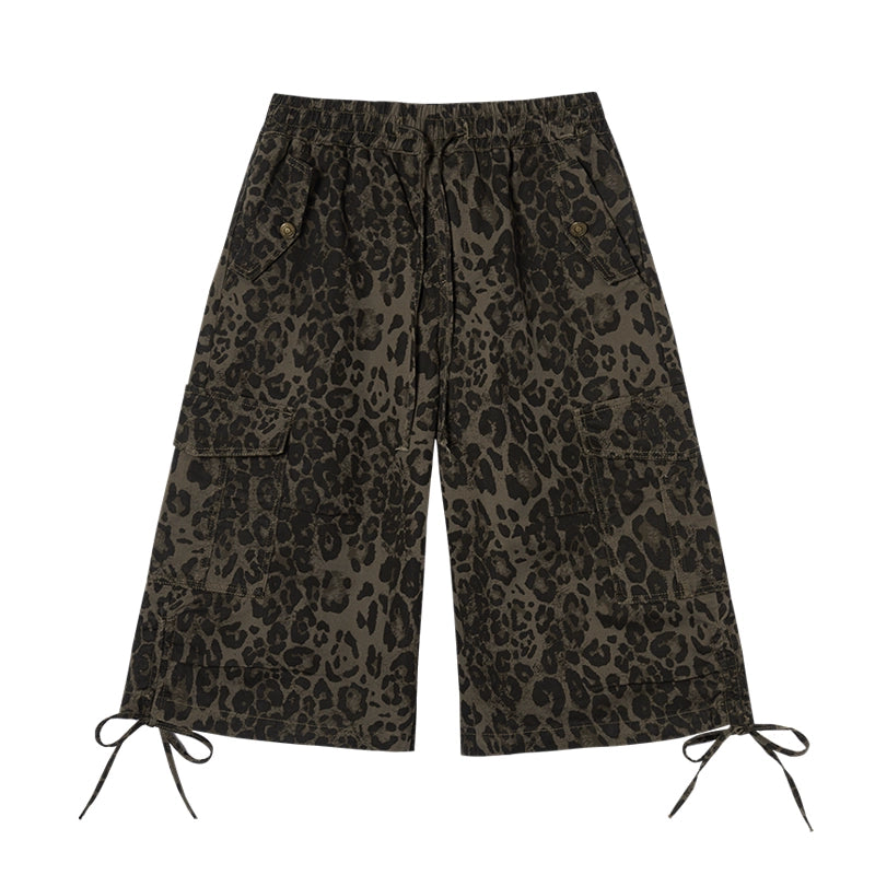 Casual Leopard Drawstring Trousers