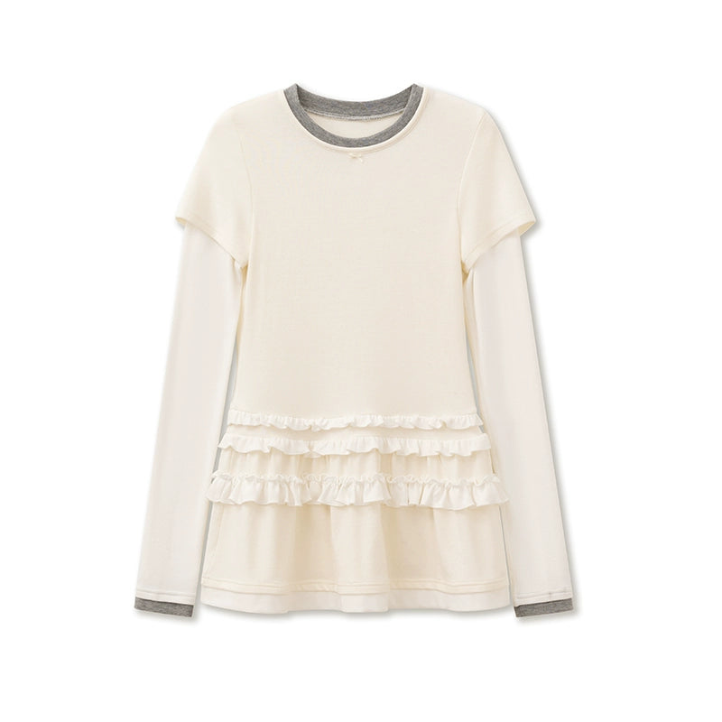 Fake Two-Layer Lace T-Shirt