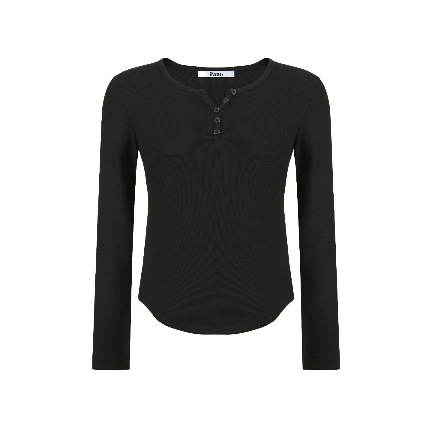 Button-Embellished Crew Neck Top