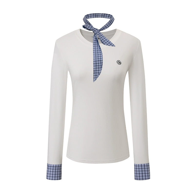 레이어드 니트 커프 니트 베이스 티셔츠