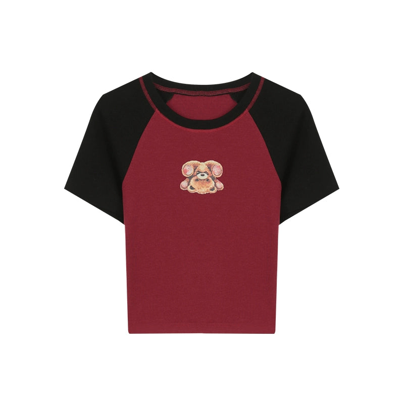 Contrast Raglan Slim T-Shirt