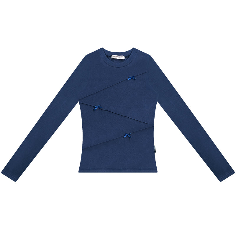 Retro Bow-Detail Slim Fit Shirt