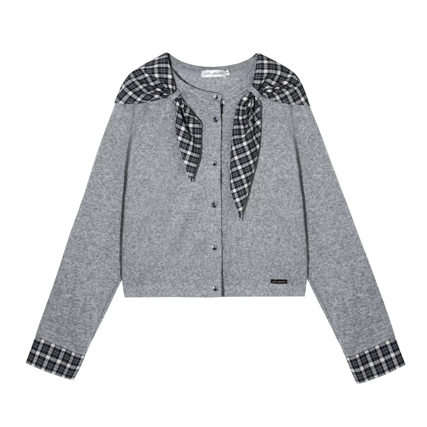 Wool Plaid Patchwork Cardigan