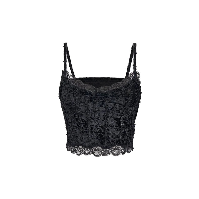 Velvet lace camisole top