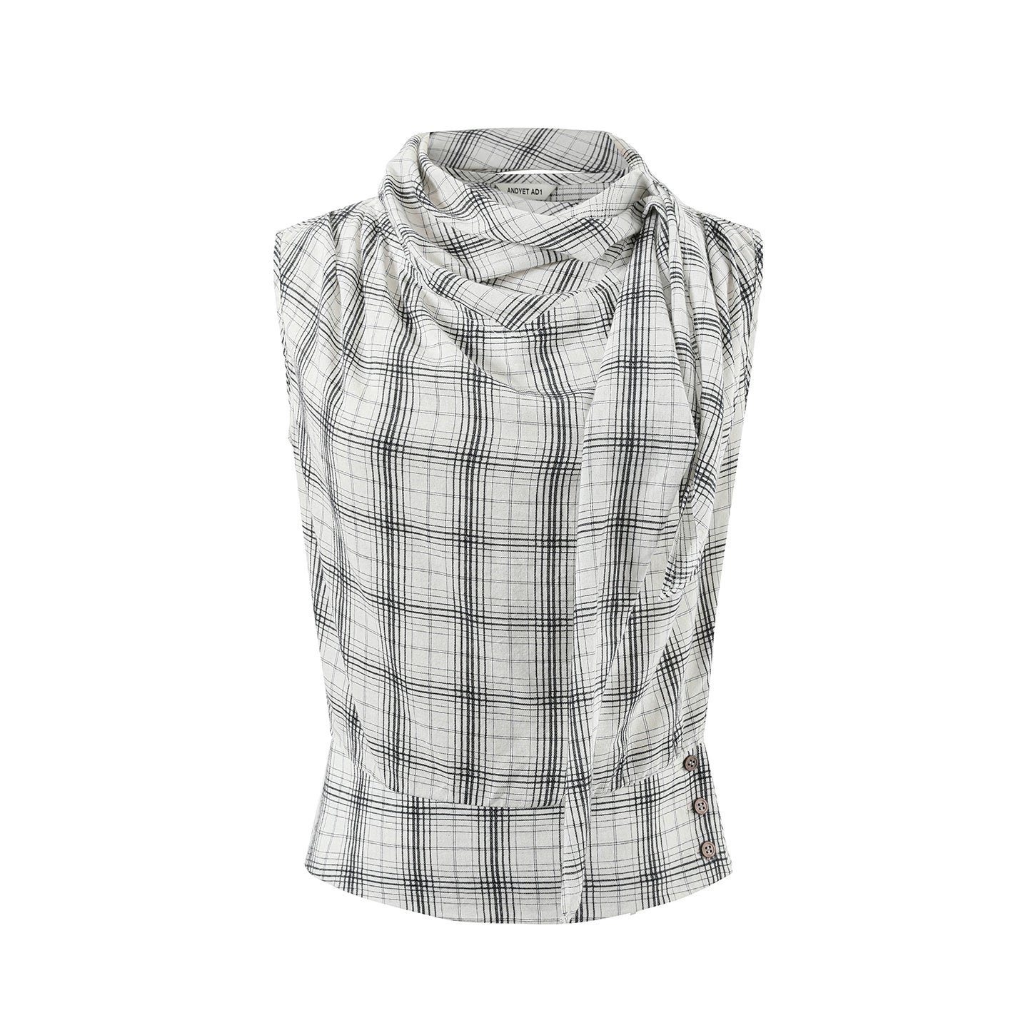 Retro Plaid Triangle Vest